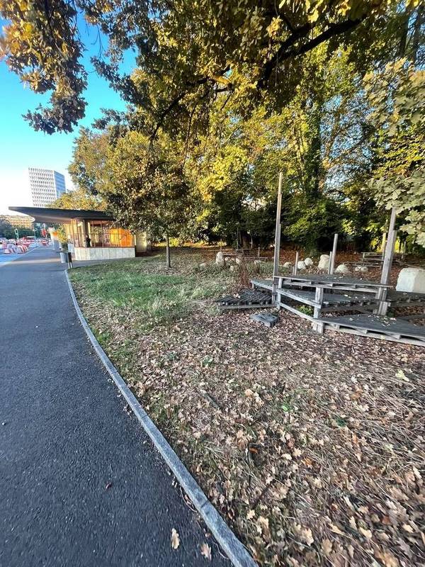 Espace vert en bord de voirie avant intervention